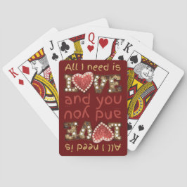 ICH BRAUCHE NUR LIEBE... UND IHR süßes Valentinges Spielkarten