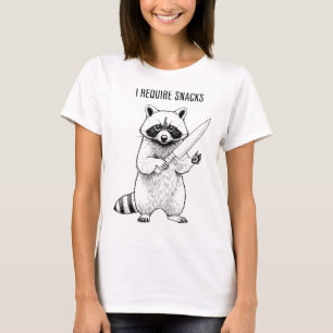 Ich brauche Snacks Raccoon Funny Halloween Retro A T-Shirt