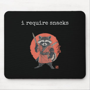 Ich brauche Snacks Raccoon, Funny Raccoon Meme Mousepad