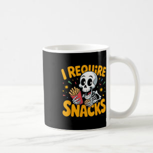 Ich brauche Snacks Spaß Halloween Skeleton Meme Fa Kaffeetasse