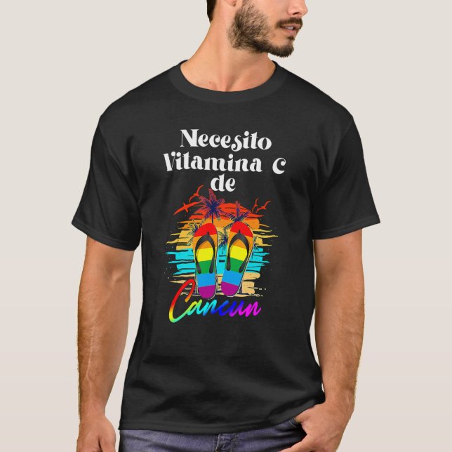 Ich brauche Vitamin C Cancun Mexiko Urlaub Beach M T-Shirt (Vorderseite)