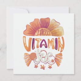 Ich brauche Vitamin-Meer: Handgezeichnete Sonnenun Feiertagskarte