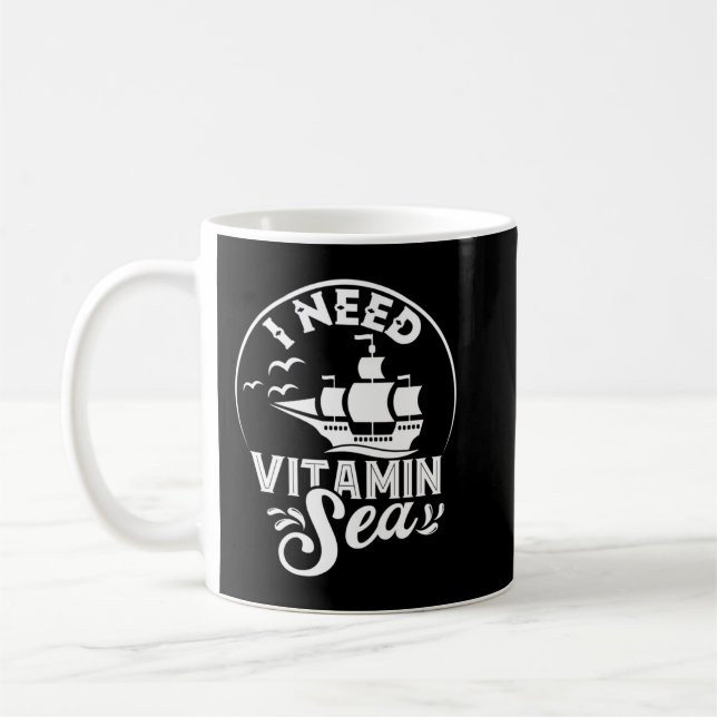 Ich brauche Vitamin Meer Kaffeetasse (Links)