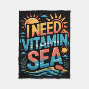 Ich brauche Vitamin-Meer Sommer Strand Urlaubs Atm Fleecedecke