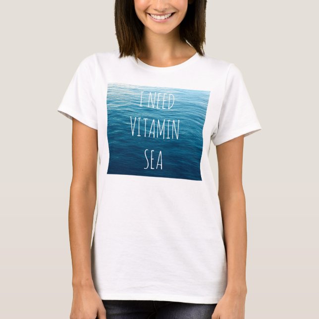 ICH BRAUCHE VITAMIN MEER - T - Shirt mit Meeresgru (Vorderseite)