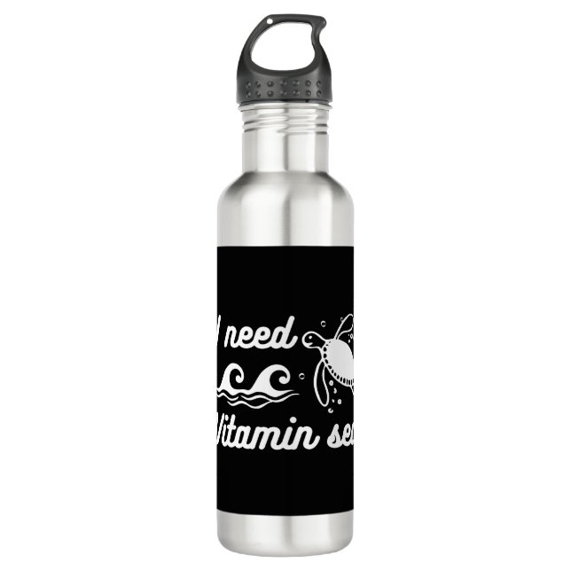 Ich brauche Vitamin-Meeresschildkröte Edelstahlflasche (Vorderseite)