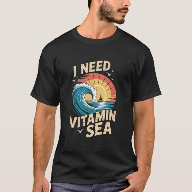Ich brauche Vitamin Sea - Beach Wave Summer Shirt (Vorderseite)