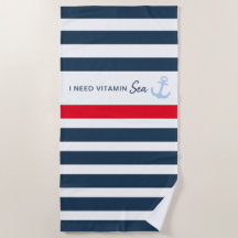 Ich brauche Vitamin Sea Nautical Stripe Anker