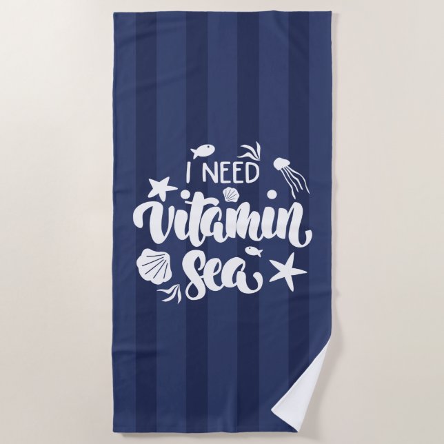 Ich brauche Vitamin Sea Strandtuch (Vorderseite)