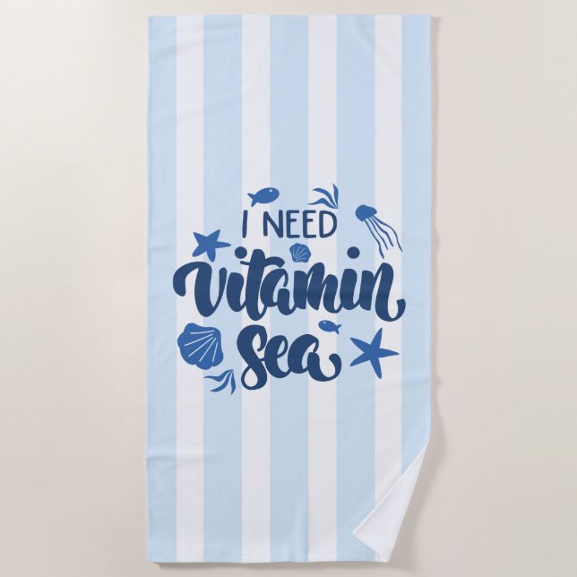 Ich brauche Vitamin Sea Strandtuch (Vorderseite)