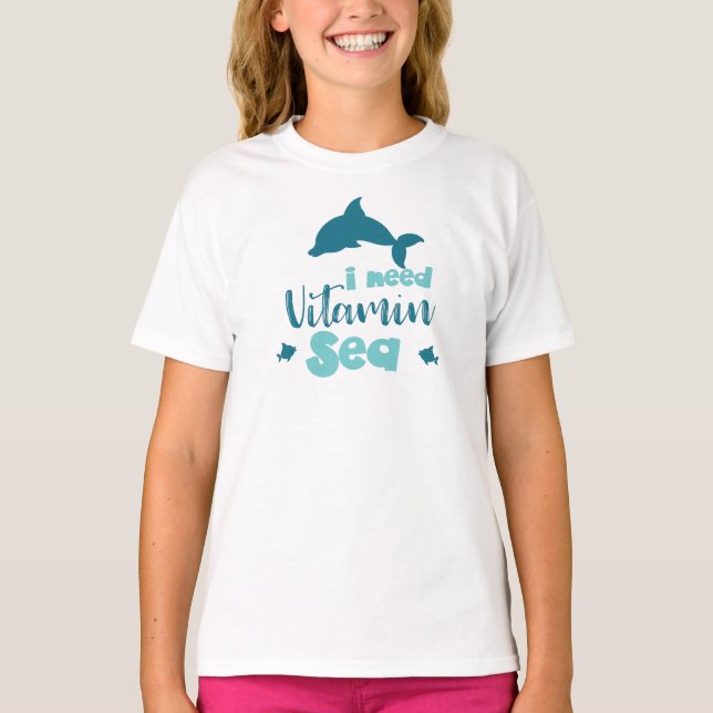 Ich brauche Vitaminsee, Dolphin, Fisch, Meer, Urla T-Shirt (Vorderseite)