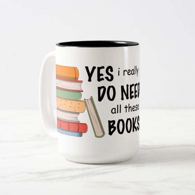 Ich brauche wirklich all diese Bücher Tasse (Vorderseite Links)