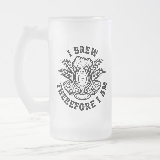 Ich braue also bin ich mattglas bierglas (Links)
