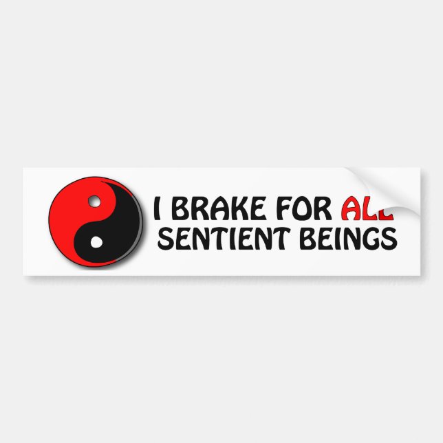ICH BREMSE FÜR ALLE SENTIENT WESEN (rot/schwarzen Autoaufkleber (Vorne)