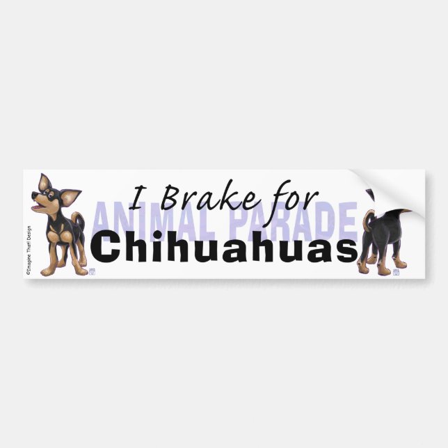 Ich bremse für Chihuahuas Autoaufkleber (Vorne)