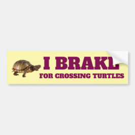 Ich bremse für das Überqueren von Schildkröten Vin Autoaufkleber