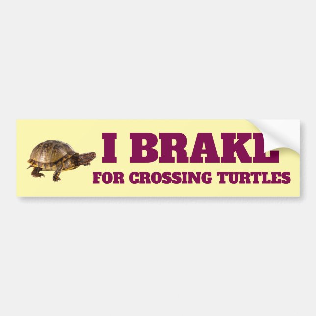 Ich bremse für das Überqueren von Schildkröten Vin Autoaufkleber (Vorne)