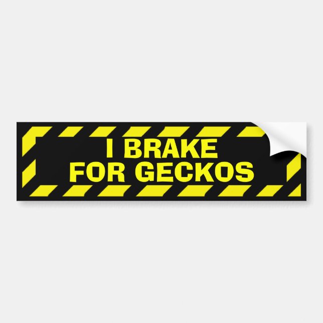 Ich bremse für Geckos lustige gelbe Warnkleber Autoaufkleber (Vorne)