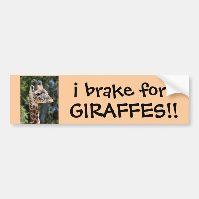 ich bremse für GIRAFFEN! niedlicher Autoaufkleber (Vorne)