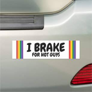 Ich bremse für heiße Typ Regenbogen-Pride Gay Them Auto Magnet
