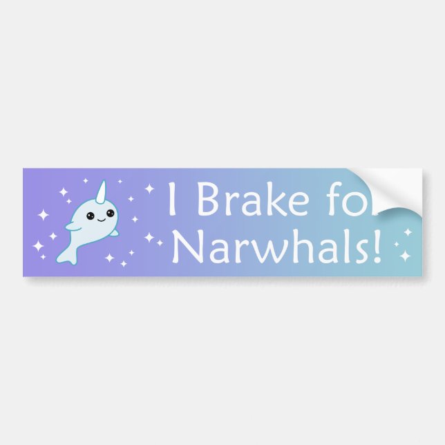 Ich bremse für Narwhals Autoaufkleber (Vorne)
