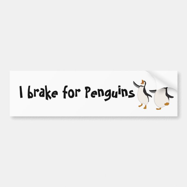 Ich bremse für Pinguine Autoaufkleber (Vorne)