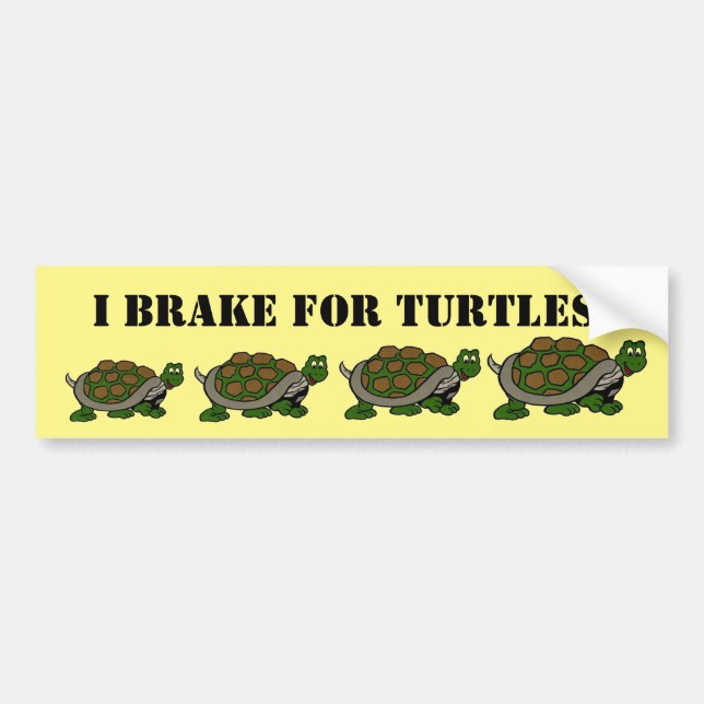 Ich bremse für Schildkröten Vorsicht Gelber Niedli Autoaufkleber (Vorne)
