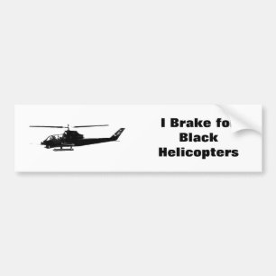Ich bremse für schwarze Hubschrauber Autoaufkleber