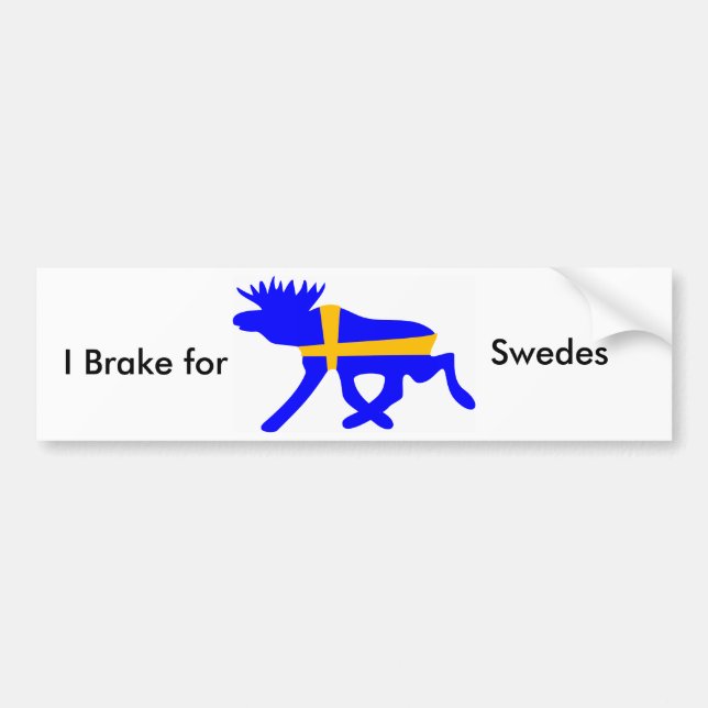 Ich bremse für Schweden, Autoaufkleber (Vorne)
