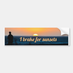 Ich bremse für Sonnenuntergang-Autoaufkleber Autoaufkleber