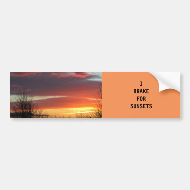 "ICH BREMSE FÜR SONNENUNTERGÄNGE " AUTOAUFKLEBER (Vorne)