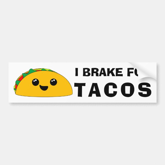 Ich bremse für Tacos niedliches Kawaii Autoaufkleber (Vorne)