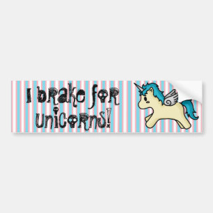 Ich bremse für Unicorns-Autoaufkleber Autoaufkleber