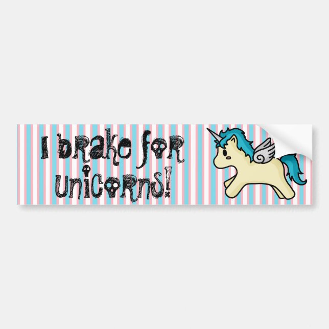 Ich bremse für Unicorns-Autoaufkleber Autoaufkleber (Vorne)