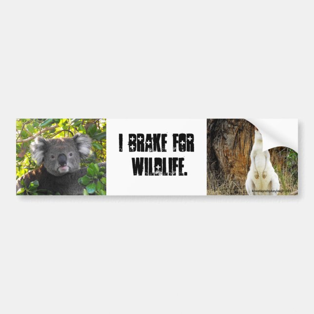Ich bremse für wild lebende Tiere Autoaufkleber (Vorne)