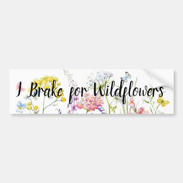 Ich bremse für Wildblumen Autoaufkleber (Vorne)