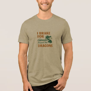 Ich bremse für Wolken in Drachenform Tri-Blend Shirt