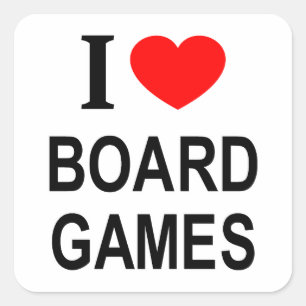 Ich ❤️ BRETTSPIELE ICH LIEBE BRETTSPIELE ICH LIEBE Quadratischer Aufkleber
