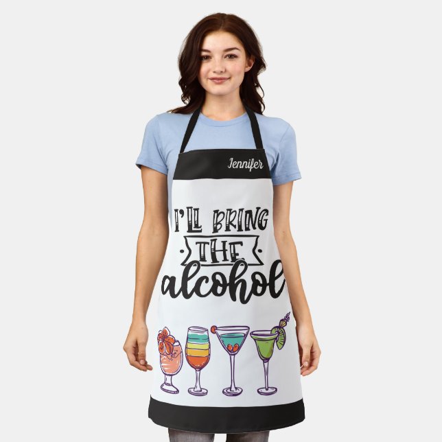 Ich bringe die alkoholischen bunten Cocktails humo Schürze (Getragen)