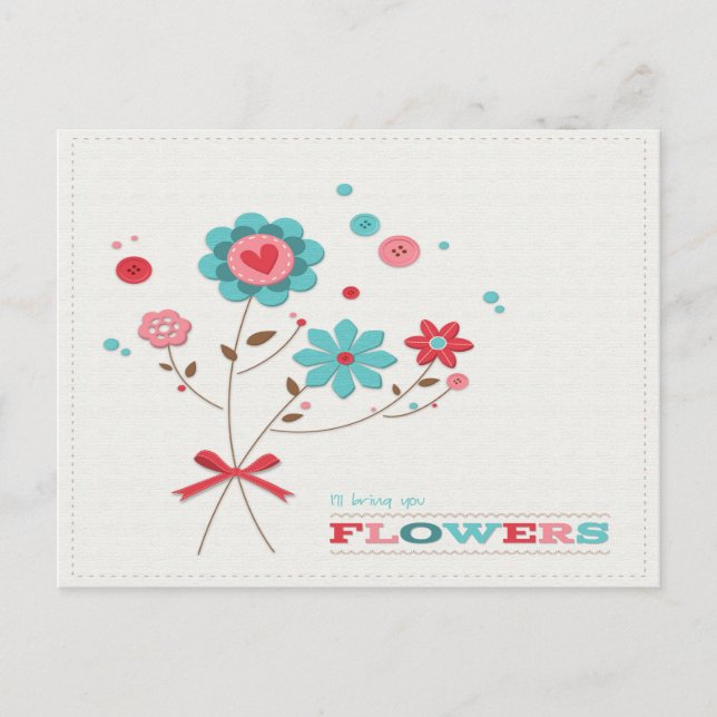 Ich bringe dir Blume Postkarte (Vorderseite)