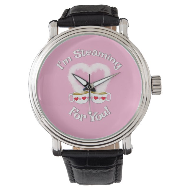 Ich bringe Valentins Teacups eWatch für dich Armbanduhr (Vorderseite)