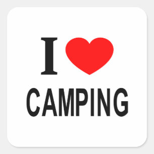 Ich ❤️ CAMPING Ich liebe CAMPING Ich mag CAMPING Quadratischer Aufkleber