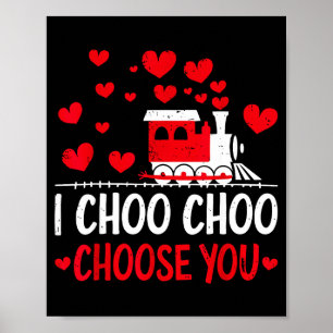 Ich Choo Choo Wähle Dich Valentinstag Zug Herzen Poster