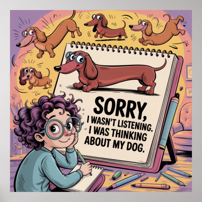 Ich dachte an meinen Hund Poster (Vorne)