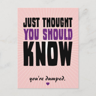 Ich dachte nur, du solltest es wissen postkarte