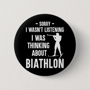 Ich dachte über Biathlon nach - Ski Shooting Bi Button