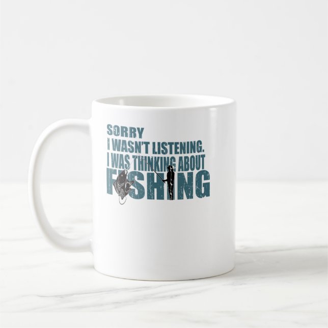Ich dachte über die Fischerei Liebe Kaffeetasse (Links)