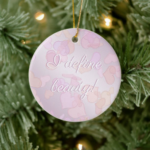 Ich definiere Schönheit. Spaß Herz pinc Gradient Keramik Ornament