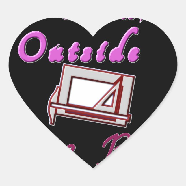 Ich denke aus der Box: Kreatives Design Herz-Aufkleber (Vorderseite)
