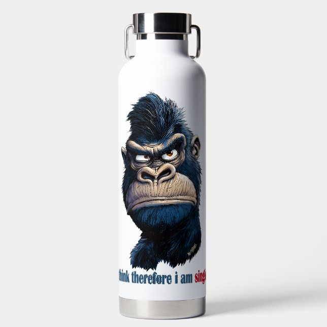 Ich denke daher, ich bin Single Trinkflasche (Vorderseite)